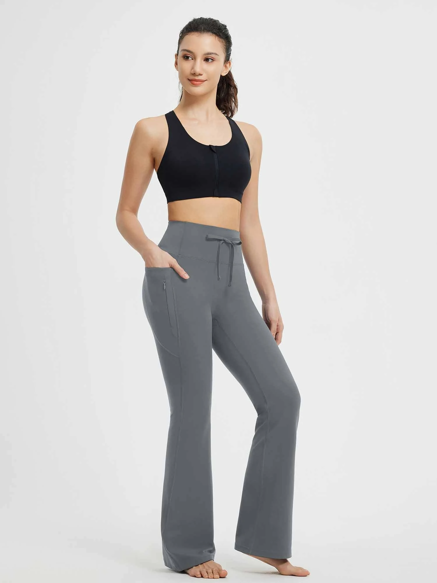 Yoga Drawstring High Waisted Flared Pants 12 Yoga Drawstring High Waisted Flared Pants - Image 12