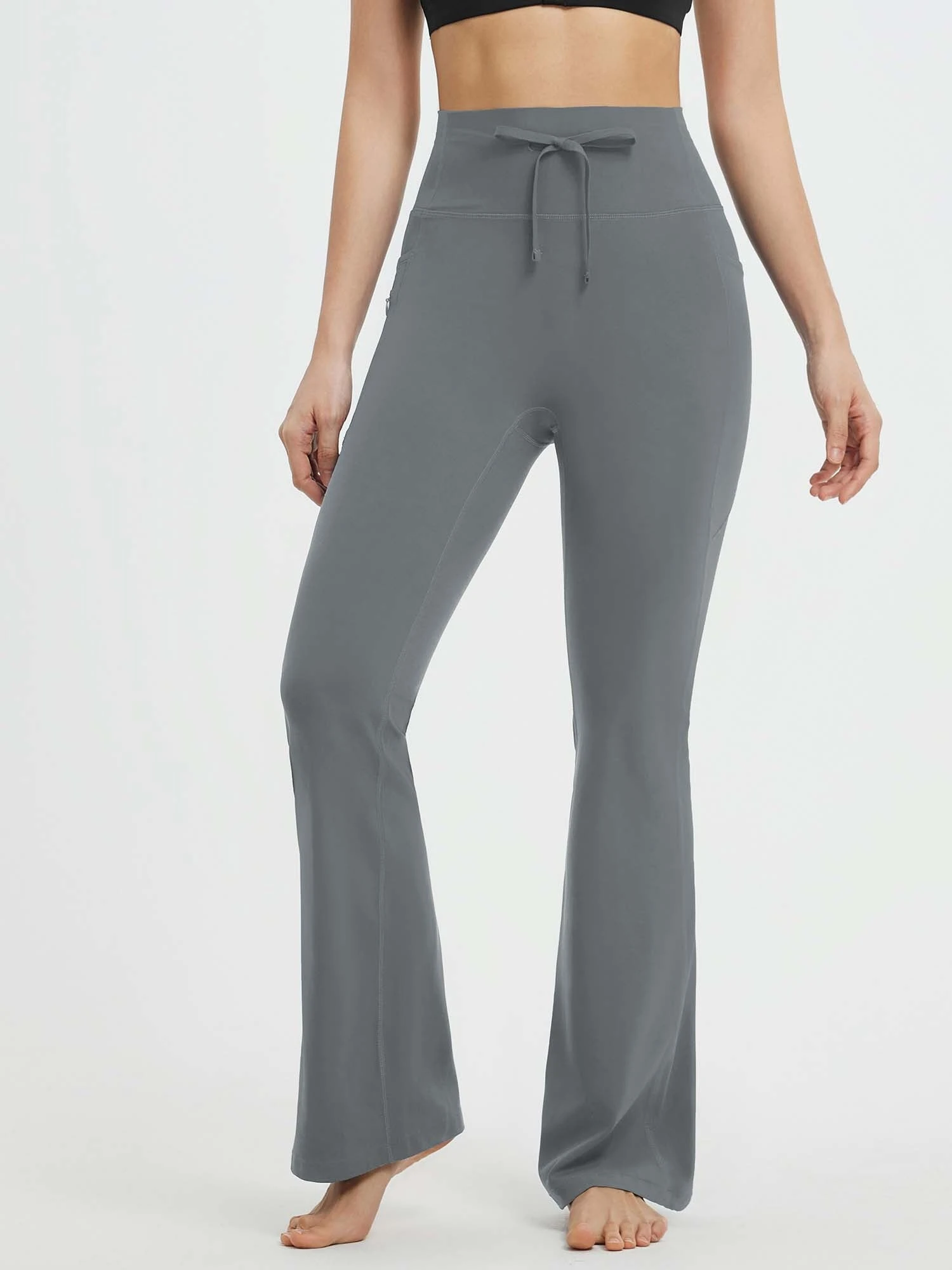 Yoga Drawstring High Waisted Flared Pants 7 Yoga Drawstring High Waisted Flared Pants - Image 7
