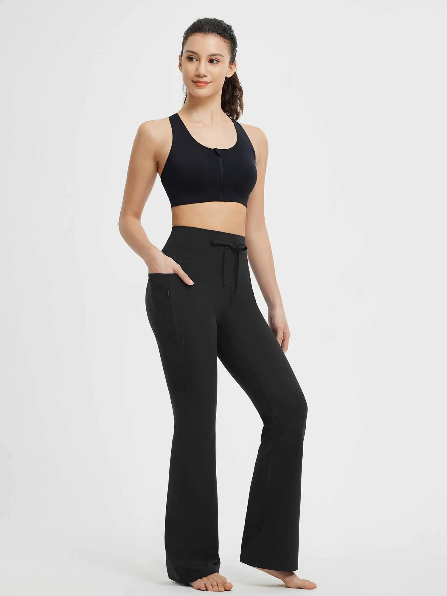 Yoga Drawstring High Waisted Flared Pants 6 Yoga Drawstring High Waisted Flared Pants - Image 6