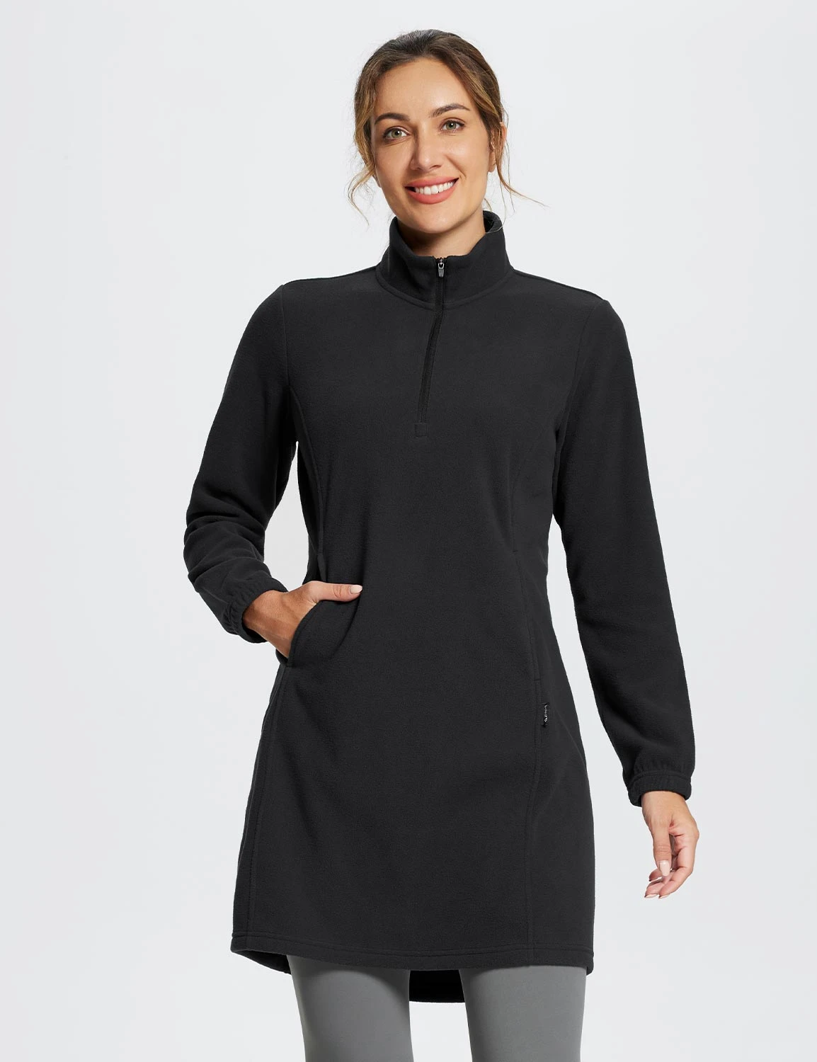 Long-Sleeve Quarter Zip Thermal Tunic Dress 19 Long-Sleeve Quarter Zip Thermal Tunic Dress - Image 19