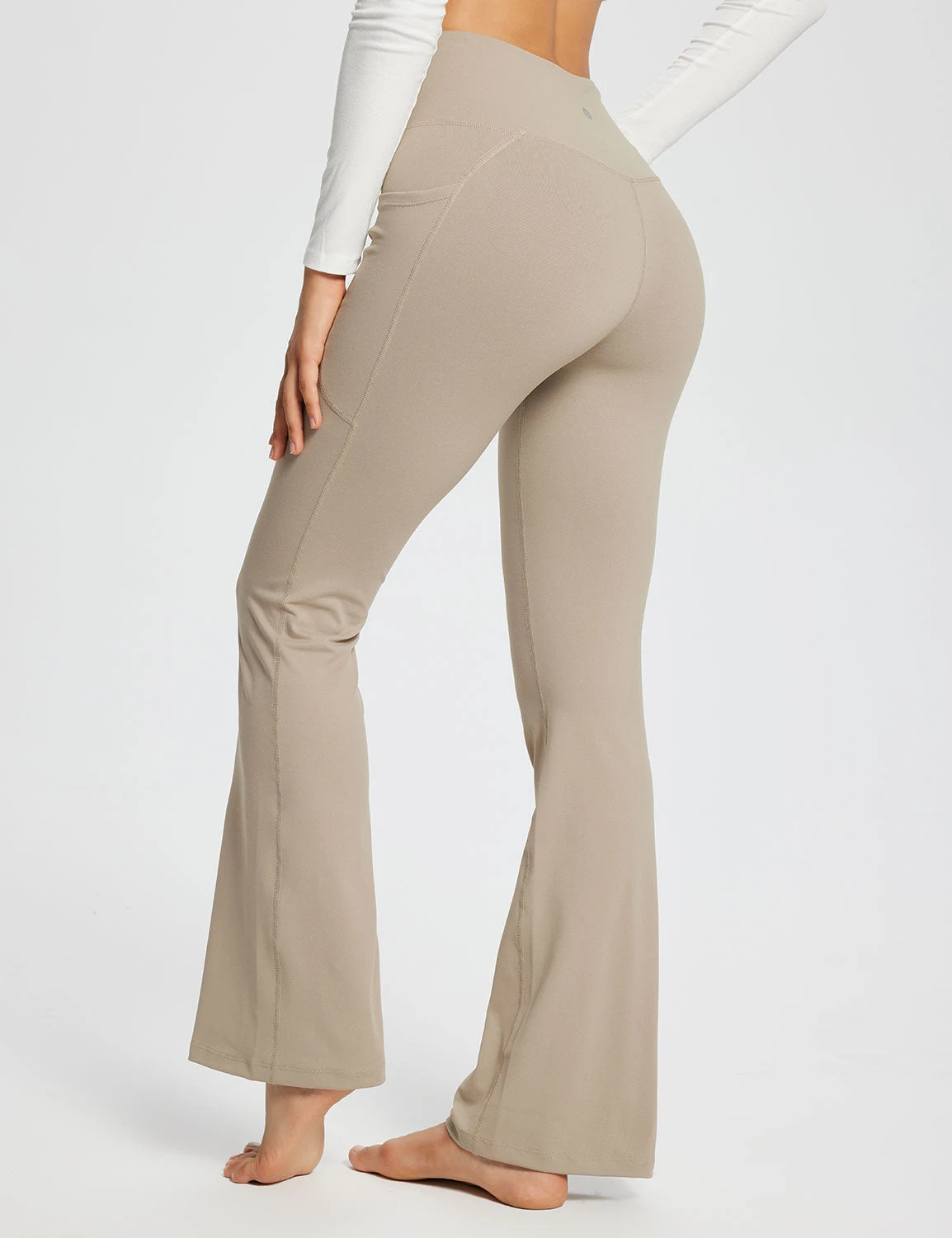 Laureate Women's 29" Crossover High-Waisted Flare Yoga Pants 4 Laureate Women's 29" Crossover High-Waisted Flare Yoga Pants - Image 4