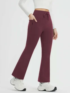 Yoga Drawstring High-Waisted Flared Pants (Petite Fit)