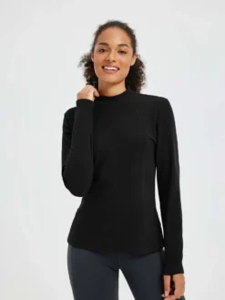 Running Half-Turtleneck Fleece Long-Sleeve T-Shirt