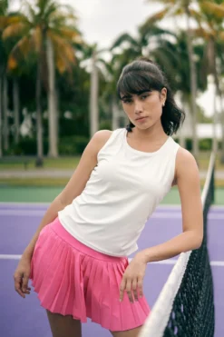 Evening Drift 2+1 Zipper Pockets Pleated Skirt -Baleaf Clothing Shop ALV6293 scaled