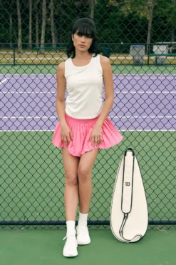 Evening Drift 2+1 Zipper Pockets Pleated Skirt -Baleaf Clothing Shop ALV6317