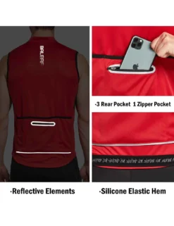 Men's Sleeveless Cycling Jersey -Baleaf Clothing Shop aaa469 Red 07