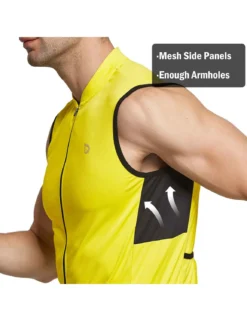 Men's Sleeveless Cycling Jersey -Baleaf Clothing Shop aaa469 Yellow 06