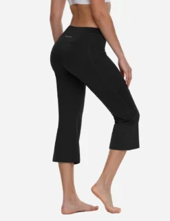 Laureate Women's Flare Capri Leggings -Baleaf Clothing Shop abh111 Black