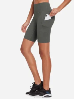 Women's 8" High-Waisted Compression Biker Shorts With Side Pockets -Baleaf Clothing Shop abh190 2 9b8e337d eb1e 4cbd 8e34 76f8a9067f1b