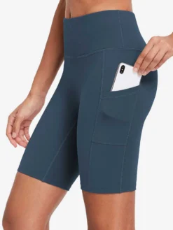 Women's 8" High-Waisted Compression Biker Shorts With Side Pockets -Baleaf Clothing Shop abh190 5 715a2ad5 97da 49ee a863 4365e900457b