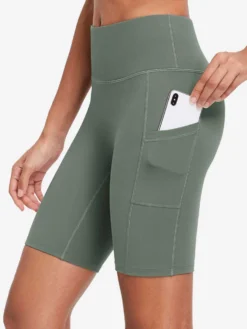 Women's 8" High-Waisted Compression Biker Shorts With Side Pockets -Baleaf Clothing Shop abh190 5 fb62be96 54dd 4989 b3b9 fd3fe037d2c0