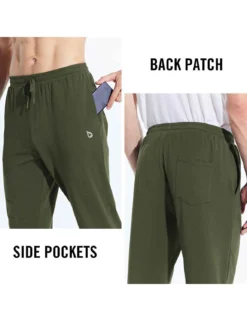 Men's 27" Cotton Sweatpants -Baleaf Clothing Shop abh220 Army Green 05