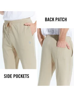 Men's 27" Cotton Sweatpants -Baleaf Clothing Shop abh220 Khaki xj 02