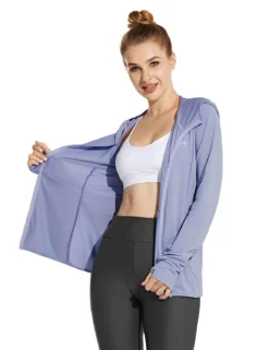 Laureate Women's UPF 50+ Cooling Hooded Zip-Up Jacket -Baleaf Clothing Shop acg057 Blue 03