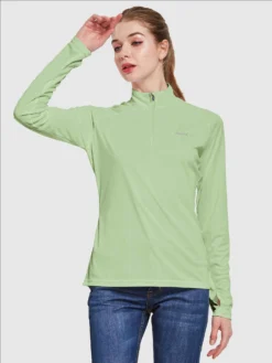 Women's UPF 50+ 1/4-Zip Sun Shirt -Baleaf Clothing Shop aga065 3b47cf71 c96e 4a08 89c2 c0402df9ef59