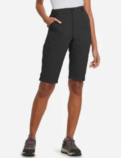 Flyleaf UPF50+ DWR Knee-Length Shorts -Baleaf Clothing Shop agb035 Black 01