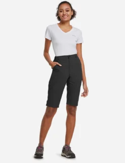 Flyleaf UPF50+ DWR Knee-Length Shorts -Baleaf Clothing Shop agb035 Black 04