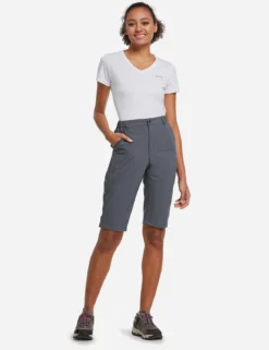 Flyleaf UPF50+ DWR Knee-Length Shorts -Baleaf Clothing Shop agb035 Gray 04