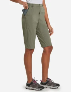 Flyleaf UPF50+ DWR Knee-Length Shorts -Baleaf Clothing Shop agb035 Sage Green 02