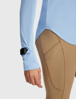 Rounded Hem Slim Crew Neck Long Sleeve -Baleaf Clothing Shop bfo001 1