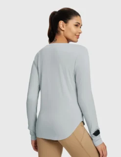 Rounded Hem Slim Crew Neck Long Sleeve -Baleaf Clothing Shop bfo001 037383e3 a4ab 4149 9512 6136e1932684