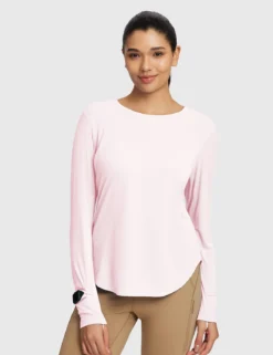 Rounded Hem Slim Crew Neck Long Sleeve -Baleaf Clothing Shop bfo001 5ee649b5 be24 46f8 8ba4 956fedb1fe22