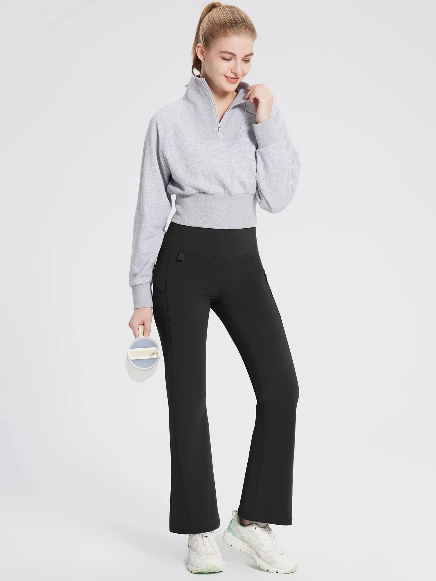 Laureate Fleece-Lined Zip Pocket Compression Flare Pants 19 Laureate Fleece-Lined Zip Pocket Compression Flare Pants - Image 19