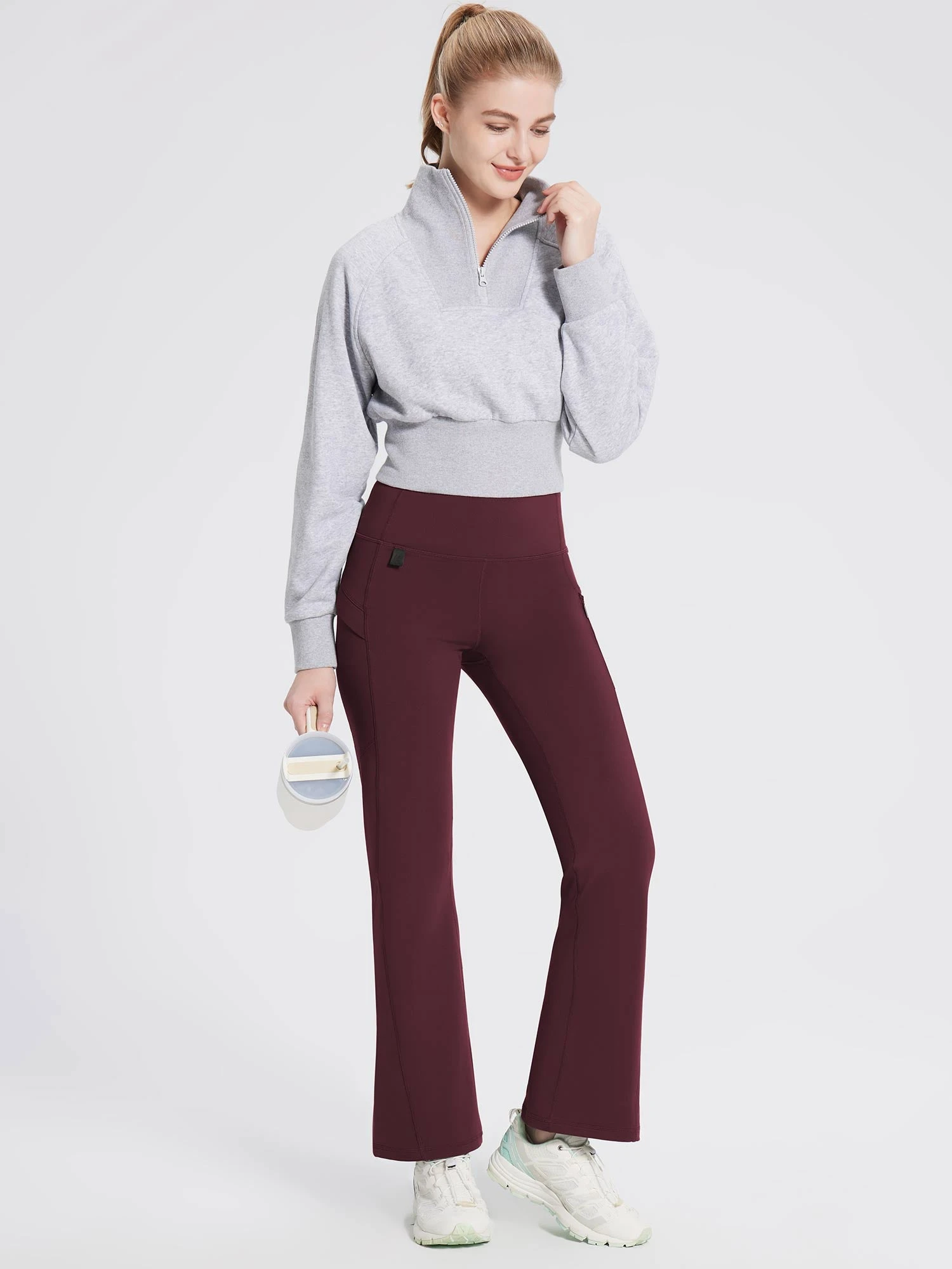 Laureate Fleece-Lined Zip Pocket Compression Flare Pants 2 Laureate Fleece-Lined Zip Pocket Compression Flare Pants - Image 2