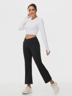 27" Micro-flare Skinny Knit Fleece Pants -Baleaf Clothing Shop bfo064 6 89119bf4 d8c9 48f8 acb9 07df556ddde2