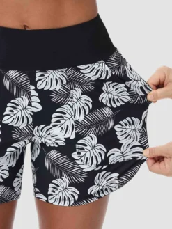 Women's 5" UPF 50+ Printed Swim Board Shorts -Baleaf Clothing Shop bfs013 White 3