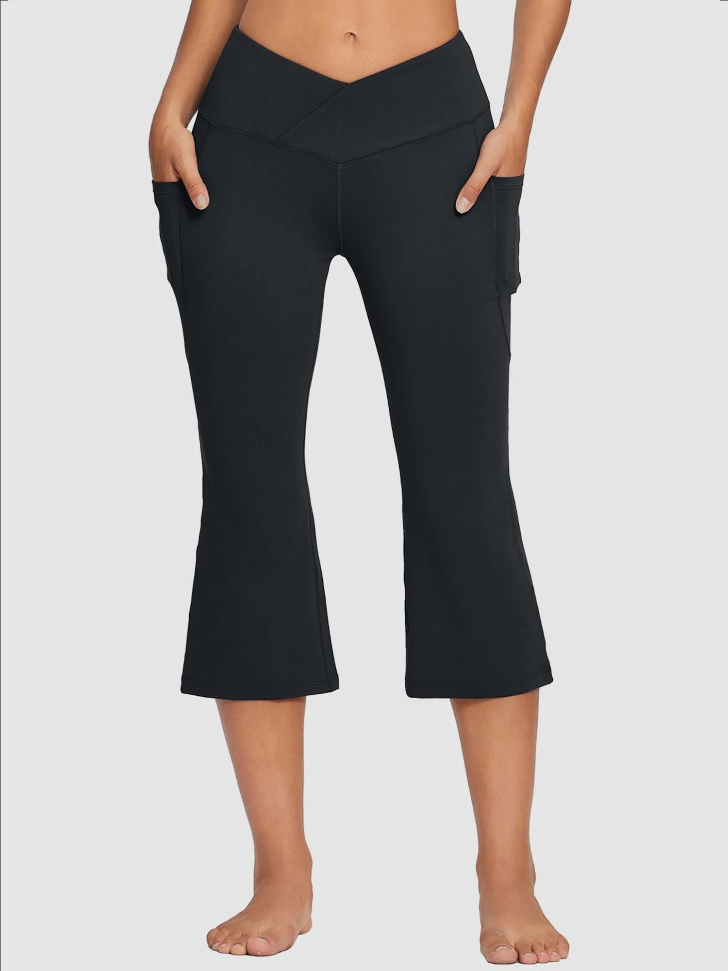 Women's High-Waisted Flare Capri Leggings 1 Women's High-Waisted Flare Capri Leggings