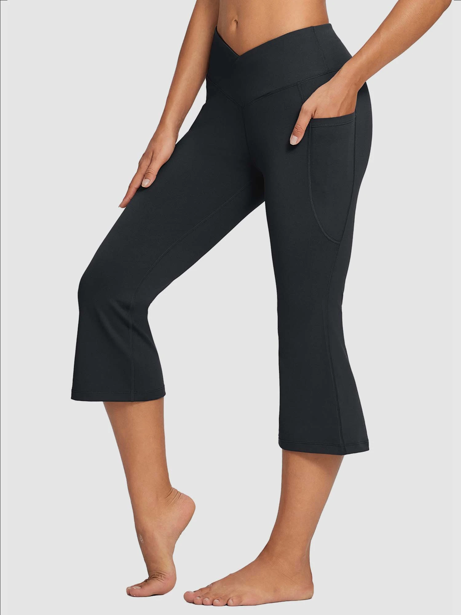 Women's High-Waisted Flare Capri Leggings 3 Women's High-Waisted Flare Capri Leggings - Image 3