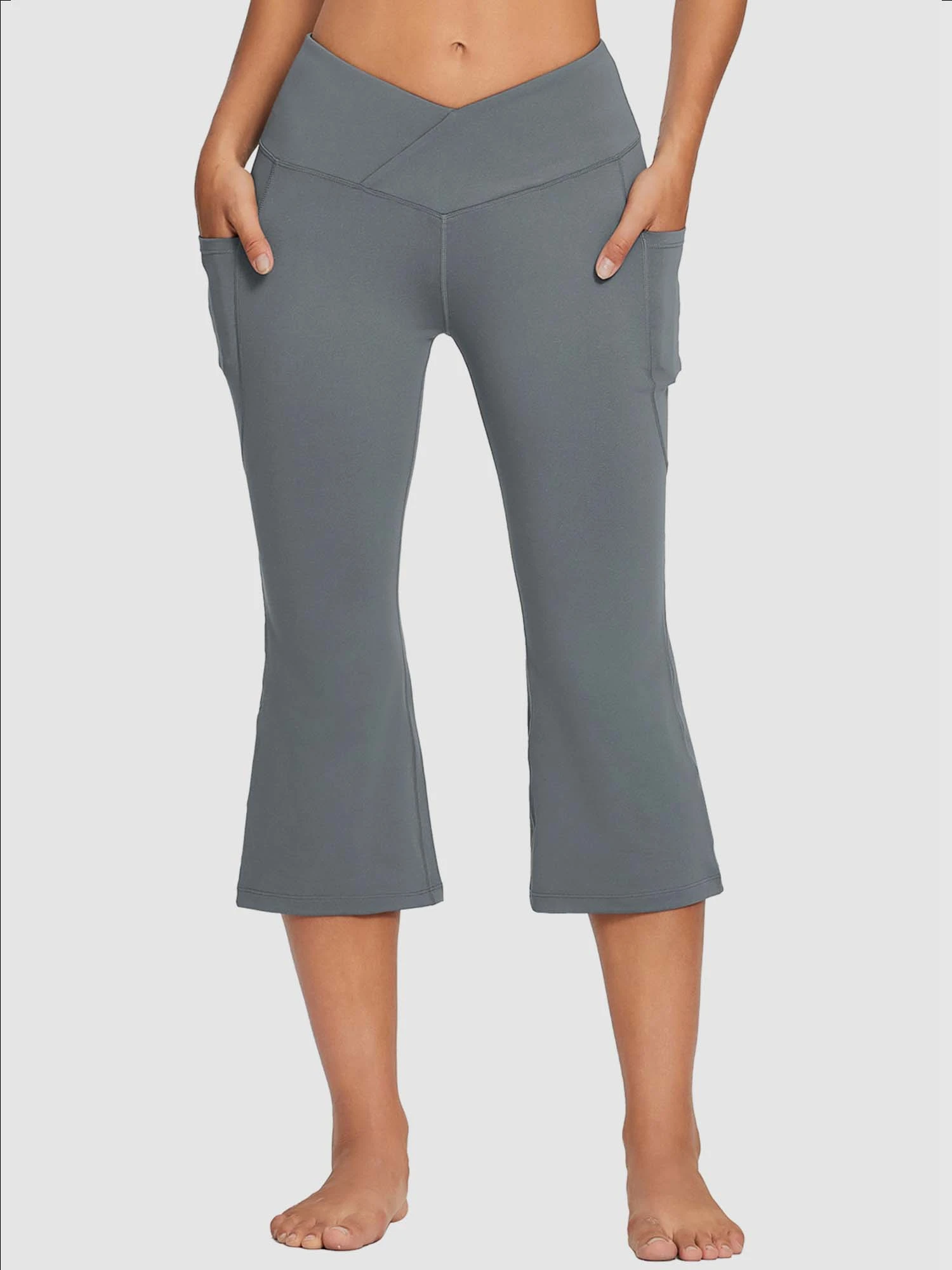 Women's High-Waisted Flare Capri Leggings 6 Women's High-Waisted Flare Capri Leggings - Image 6