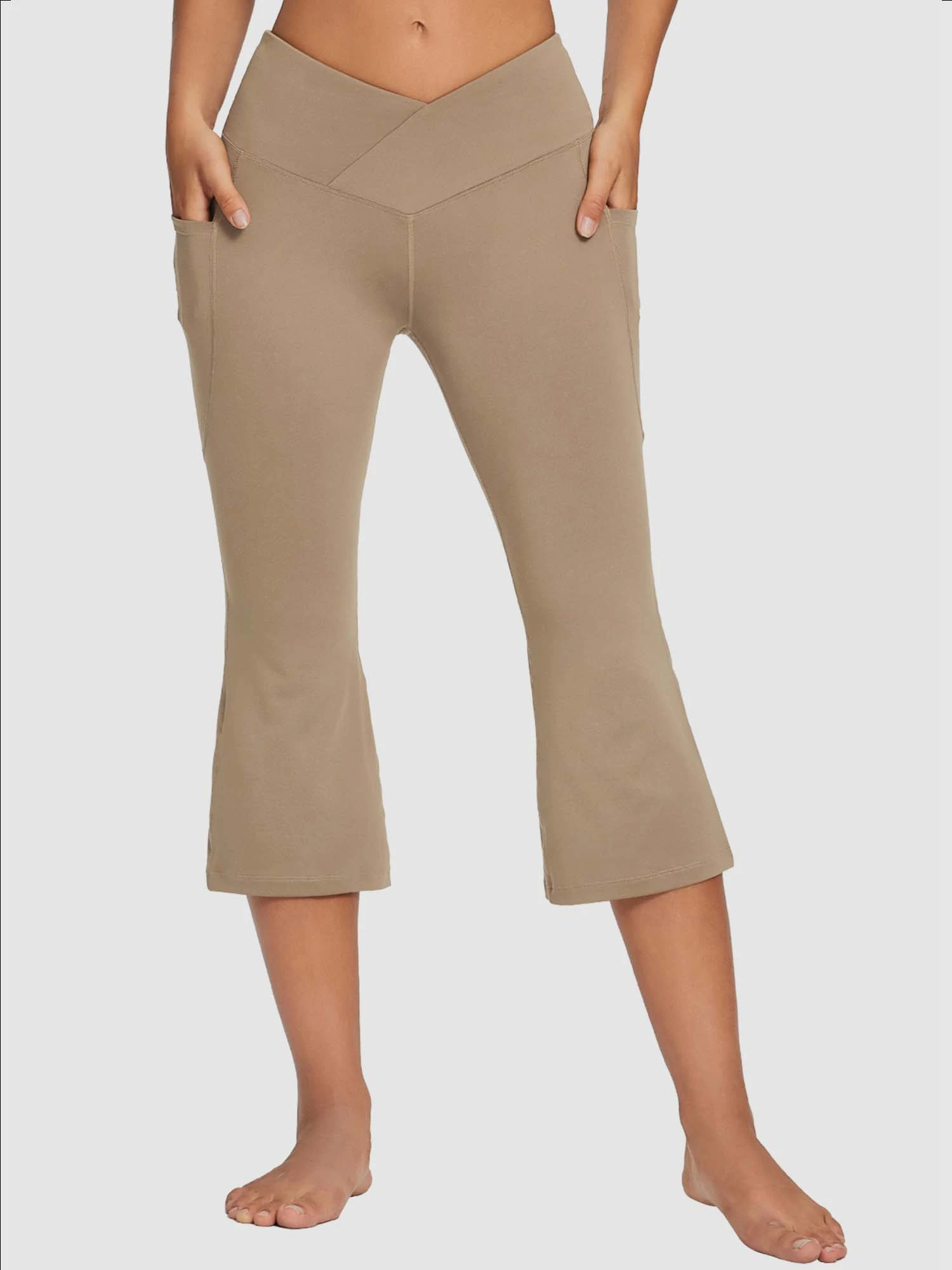 Women's High-Waisted Flare Capri Leggings 14 Women's High-Waisted Flare Capri Leggings - Image 14