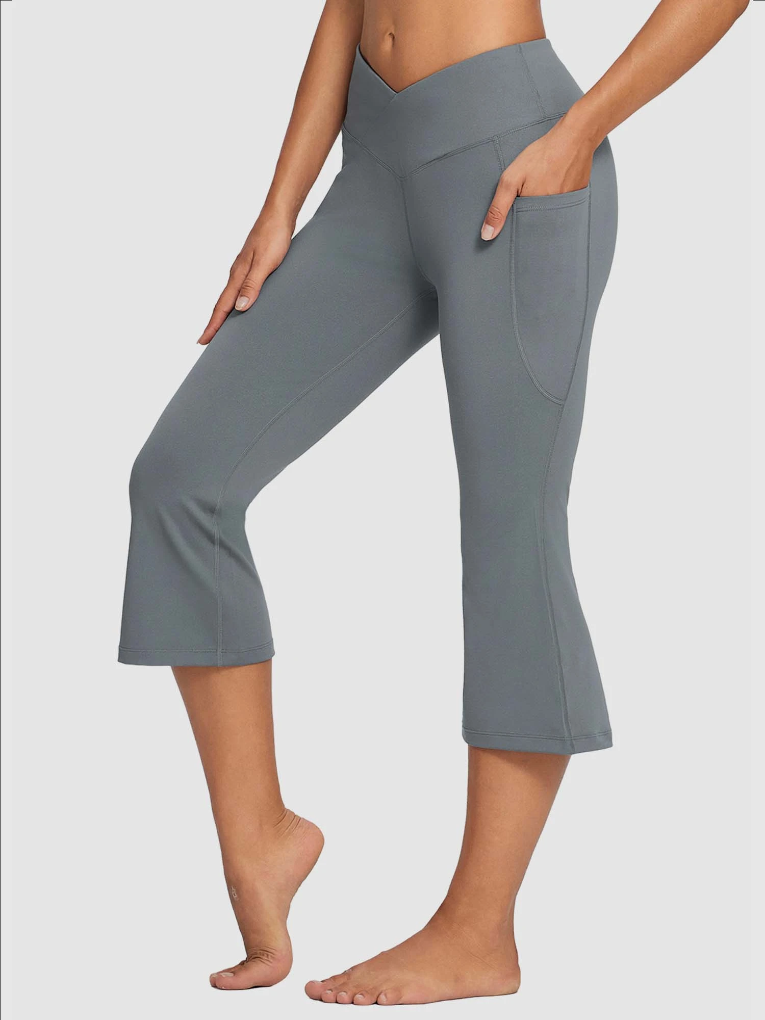 Women's High-Waisted Flare Capri Leggings 8 Women's High-Waisted Flare Capri Leggings - Image 8