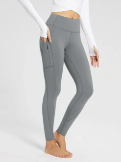 Laureate Fleece-Lined High Rise Pocket Leggings -Baleaf Clothing Shop bfy051