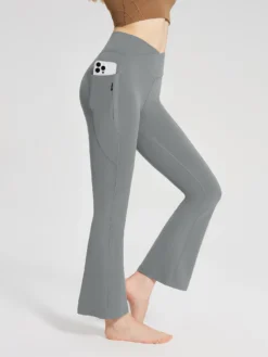 Lycra Cross-Waist Zippered Flared Pants -Baleaf Clothing Shop bfy059 c2057d3f 8b1f 4cc1 a56f 3650b0b1903e