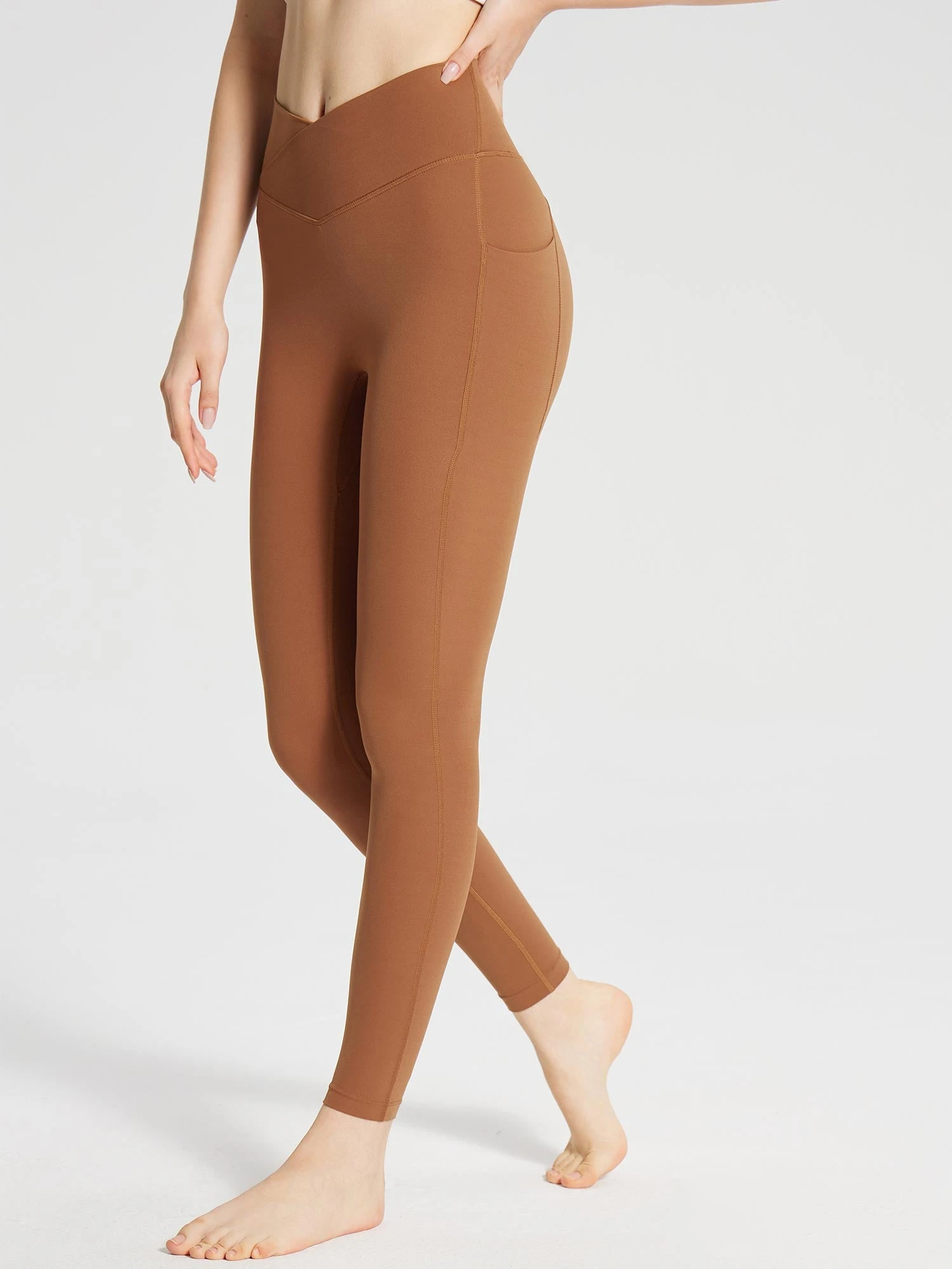 Lycra Cross-Waist High-Rise Leggings 3 Lycra Cross-Waist High-Rise Leggings - Image 3