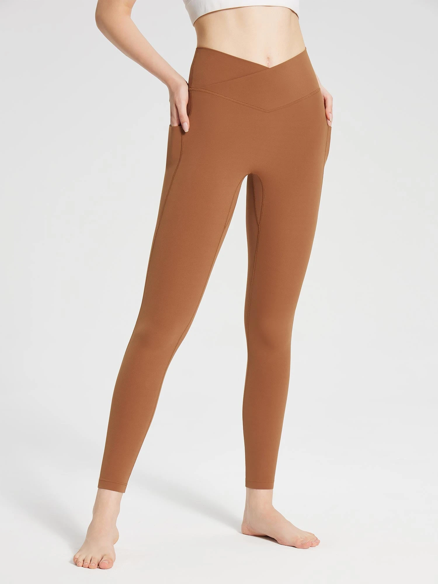 Lycra Cross-Waist High-Rise Leggings 1 Lycra Cross-Waist High-Rise Leggings