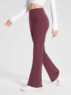 Women's Cotton Yoga Flare Pants 34 Women's Cotton Yoga Flare Pants -Baleaf Clothing Shop bfy066 3
