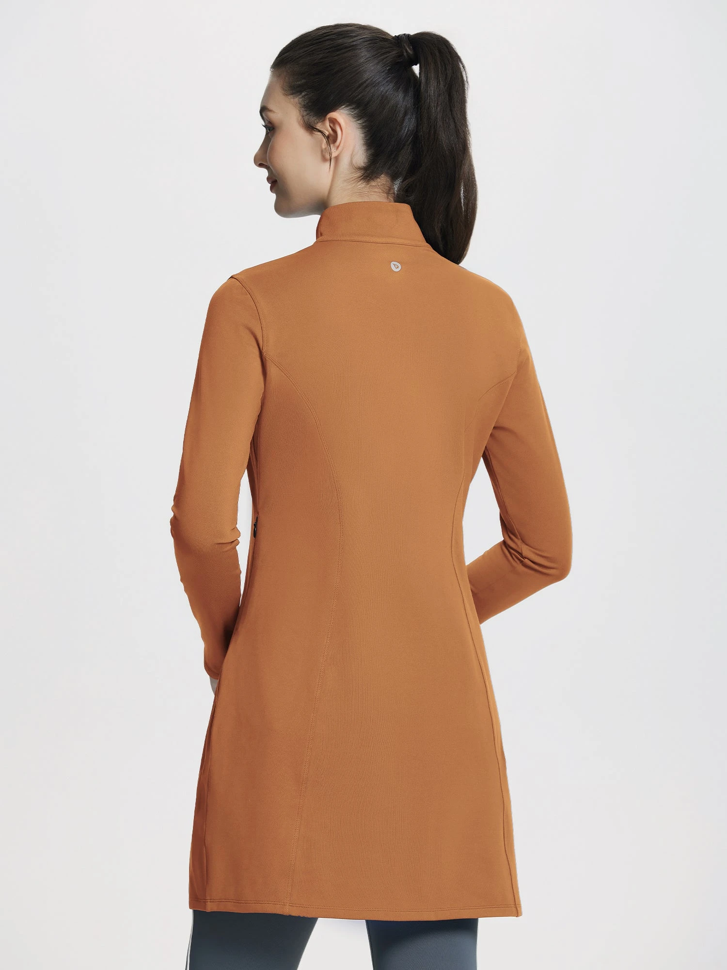 Quarter Zip Fleece Lined Knee Length Tunic Dress 10 Quarter Zip Fleece Lined Knee Length Tunic Dress - Image 10