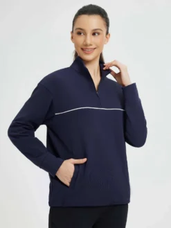 Women's Golf Loose Half-Zip Fleece Pullover -Baleaf Clothing Shop bgg019 1 161091be c6cc 4942 9aec 87100e7a03c0