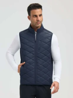 Men’s Golf Knit-Woven Patchwork Cotton Vest