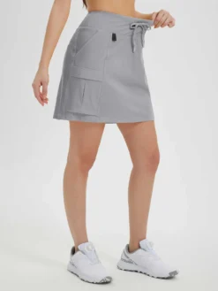 Women's 16" UPF 50+ Quick-Dry Hiking Cargo Skort -Baleaf Clothing Shop bgo026 Gray 2