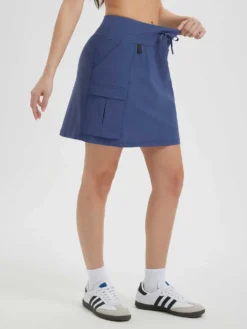 Women's 16" UPF 50+ Quick-Dry Hiking Cargo Skort -Baleaf Clothing Shop bgo026 NavyBlue 6