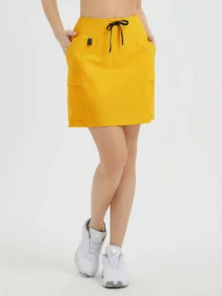 Women's 16" UPF 50+ Quick-Dry Hiking Cargo Skort -Baleaf Clothing Shop bgo026 Yellow 1