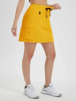 Women's 16" UPF 50+ Quick-Dry Hiking Cargo Skort -Baleaf Clothing Shop bgo026 Yellow 2