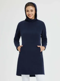 Women’s Outdoor Knit Hooded Fleece Dress -Baleaf Clothing Shop bgo039 1