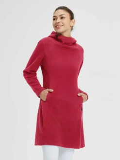 Women’s Outdoor Knit Hooded Fleece Dress -Baleaf Clothing Shop bgo039 2 09520a94 6c07 4ce5 aaec 7b934e8d0e69