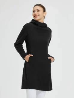 Women’s Outdoor Knit Hooded Fleece Dress -Baleaf Clothing Shop bgo039 2 be0d722f 2bd4 4818 88f2 42f927fb059c